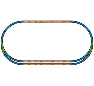 Piko Sockel für Gleissets A+E (Grundoval mit Parallelgleis) - 55367