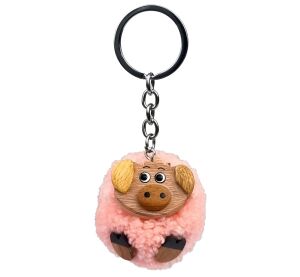 2Kids Toys Schlüsselanhänger aus Holz mit Pompon Schwein