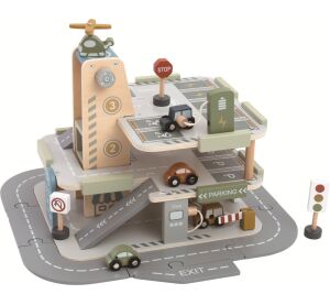 2Kids Toys Holzgarage mit Straße