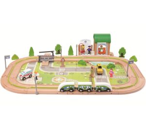 2Kids Toys Holzeisenbahn Dorf 110 Teile