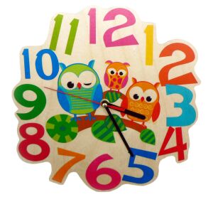 Hess Kinder Holzuhr Eule Familie