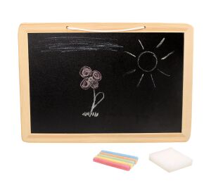 small foot Kreidetafel mit Kreide und Schwamm