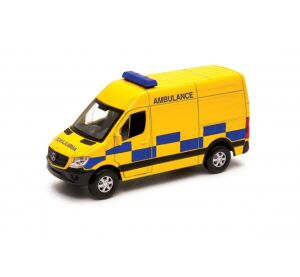Welly Mercedes-Benz Sprinter Kastenwagen Modell 1:34 gelb Krankenwagen
