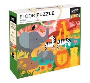 Petit Collage Bodenpuzzle-Safari