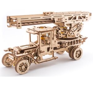 Ugears Mechanisches 3D-Holzpuzzle UGM-11 LKW mit Feuerleiter
