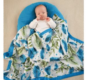 Tommy Lise Bambus-Musselin-Decke Herbs &amp; Plumes 106x106 cm