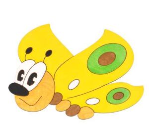 DoDo Medium Holzdekoration Schmetterling gelb