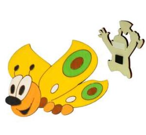 DoDo Holzdekorationsmagnet Schmetterling gelb