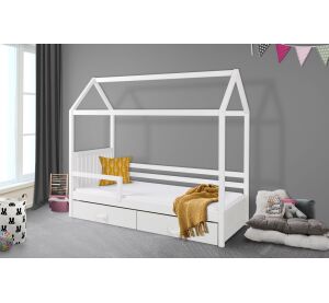 MebloBed Hausbett mit Stauraum ROZALIA II Weiß