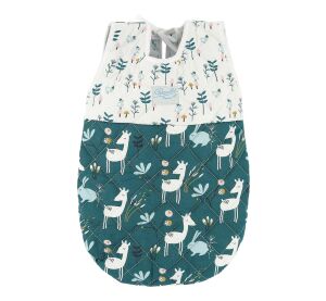 Petitcollin Grüner und weißer Schlafsack (für Puppe 36-40 cm)