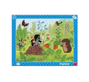 Dino Puzzle Maulwurf und Erdbeeren 40 Teile Brett