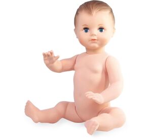 Petitcollin Badepuppe 40 cm sitzend (blaue Augen)