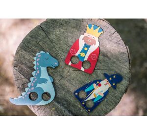 BeWooden Fingerpuppentheater - König, Zauberer und Drache