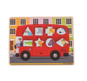 Bigjigs Toys Einlegepuzzle Bus mit Tieren