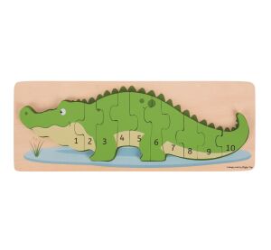 Bigjigs Toys Einlegepuzzle Krokodil mit Zahlen