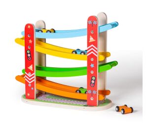 Bigjigs Toys Hölzerne Autorennbahn