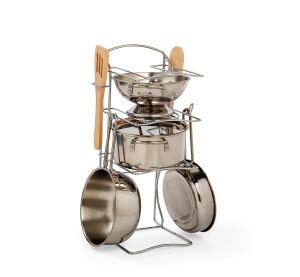 Bigjigs Toys Ständer mit Töpfen 8 Stück