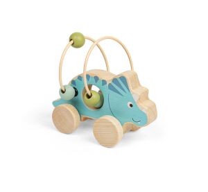 Bigjigs Toys Triceratops auf Rädern mit einem Perlenlabyrinth