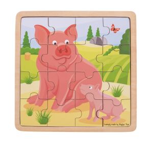 Bigjigs Toys puzzle - Ferkel mit Ferkel