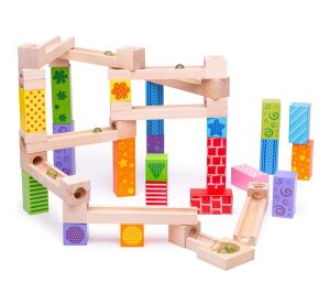 Bigjigs Toys Hölzerne Kugelbahn bunt