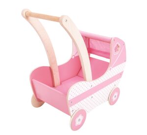 Bigjigs Toys Hölzerner Kinderwagen für Puppen