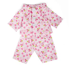 Bigjigs Toys Rosa Pyjama mit Herzen und Kirschen für Puppe 34 cm