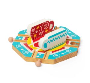 Bigjigs Rail Plattenspieler mit einem Motiv aus Teeblättern