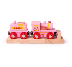 Bigjigs Rail Pink Lokomotive mit Tender