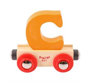 Bigjigs Rail Wagon Holzschienenbahn - Buchstabe C