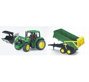 BruderJohn Deere 6920 Traktor mit Frontlader und Anhänger