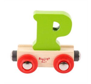 Bigjigs Rail Wagon Holzschienenbahn - Buchstabe P