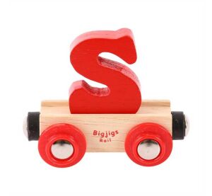 Bigjigs Rail Wagon Holzschienenbahn - Buchstabe S