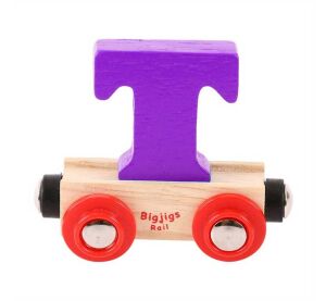 Bigjigs Rail Wagon Holzschienenbahn - Buchstabe T