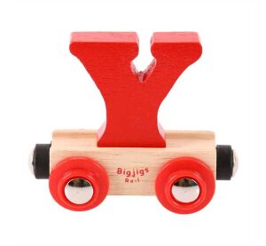 Bigjigs Rail Wagon Holzschienenbahn - Buchstabe Y
