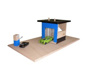 Autowaschanlage aus Holz