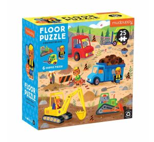 Mudpuppy Bodenpuzzle Autos auf Bau 25 Stück