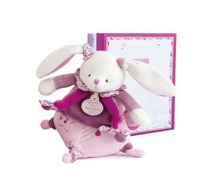 Doudou-Geschenkset - Musikalisches Spielzeug rosa Kaninchen 17 cm
