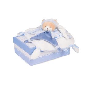 Doudou-Geschenkset - ein schlafender Teddybär mit Mütze