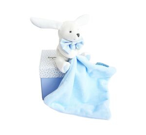 Doudou Geschenkset blau - Kaninchen mit Fliegenpilz 10 cm
