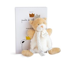Doudou-Geschenkset - Spielzeug mit Schnullerhalter Teddybär König 15 cm