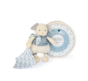 Doudou-Geschenkset - Plüschhund mit Decke aus Bio-Baumwolle 22 cm