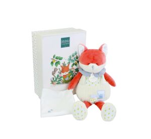 Doudou Geschenkset Plüschfuchs Romarin mit Decke 28 cm