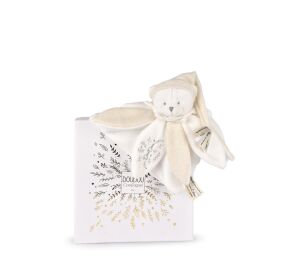 Doudou Geschenkset Plüsch Teddybär mit Mütze 25 cm Beige