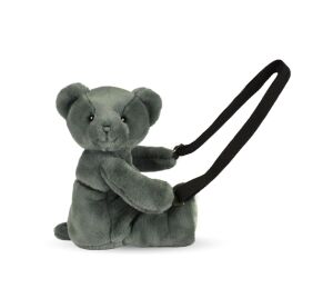 Doudou Plüsch-Umhängetasche Bär Khaki 30 cm