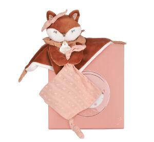 Doudou Geschenkset Plüschfuchs Mina mit Schnullerclip 20 cm