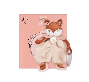Doudou Geschenkset Plüschfuchs Mina mit Rassel 18 cm