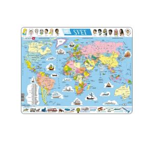 Larsen Lernpuzzle Politische Weltkarte 107 Teile