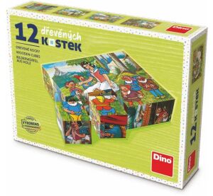 Dino Holzwürfel Schneewittchen 12 Würfel