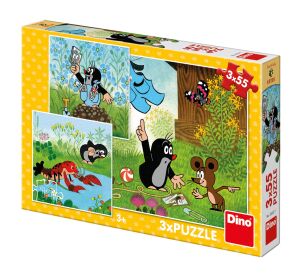 Dino Puzzle Maulwurf und Höschen 3x55 Teile