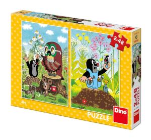 Dino Puzzle Maulwurf auf der Lichtung 2x48 Teile
